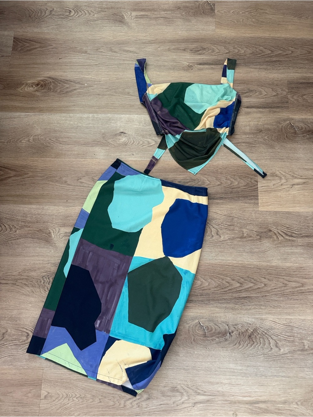 MIAOU x PALOMA ELSESSER: Two-Piece Crop Top & Midi Skirt Set